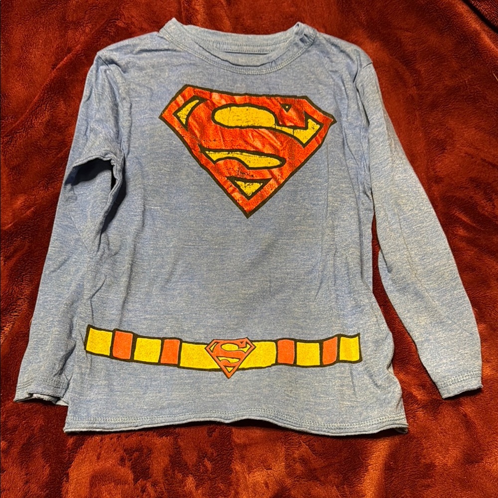 DC Comics Blue Superman Long Sleeve Tee